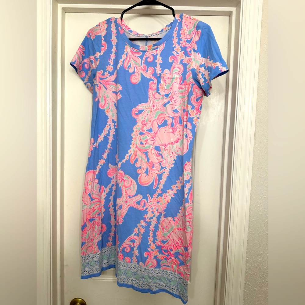 Blue and Pink Paisley Dress